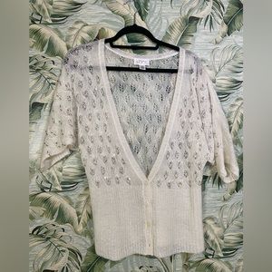 Ann Taylor loft, deep v cardigan with some light beading and sequin details.